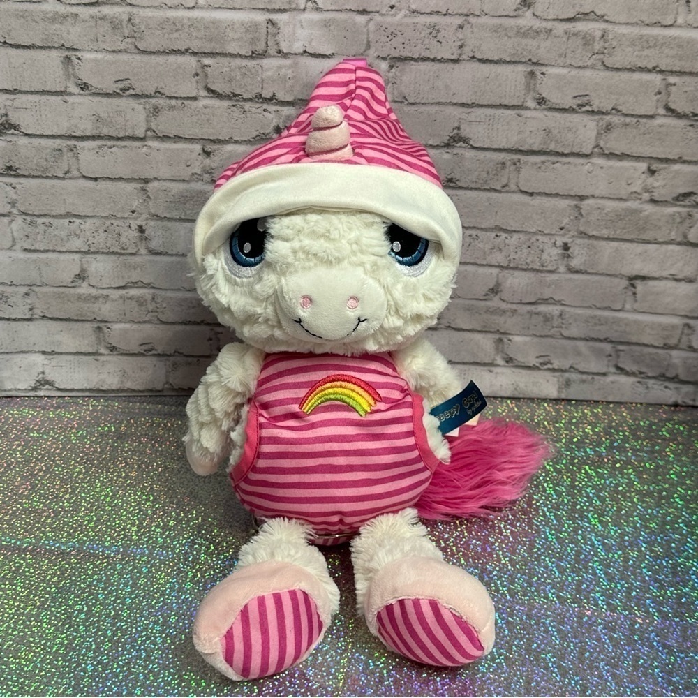 Unicorn Sleepy Caps Plush Fyala Stuffed Unicorn Plush Pink & White Rainbow